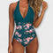 Florence - Elegant Swimsuit for Women with V-Neck - Deep Sea Green