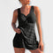 Isabella - Two-Piece Swimsuit with Skirt - Black