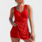 Isabella - Two-Piece Swimsuit with Skirt - Red