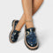 Nova – Round Toe with Abstract Print, Casual Slippers - Navy Blue
